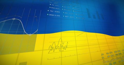 Financial Growth Trends with Ukraine Flag Background - Download Free Stock Images Pikwizard.com