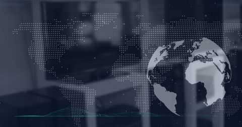 Global Business Connectivity through Digital World Map - Download Free Stock Images Pikwizard.com