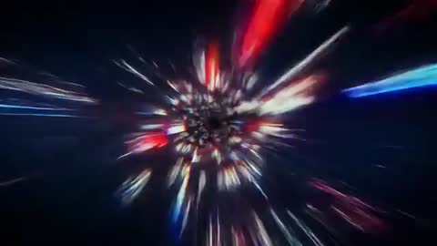 Dynamic Vortex of Colored Streaks in Futuristic Void