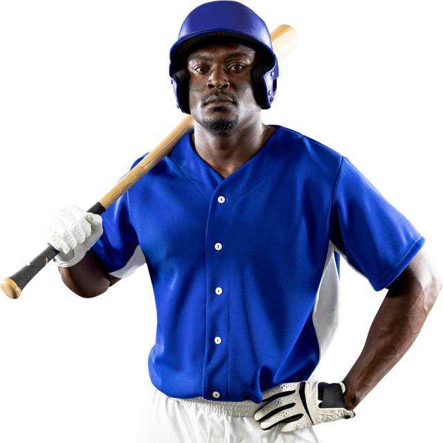 Confident African American Baseball Player Wearing Helmet and Holding Bat on Shoulder - Download Free Stock Videos Pikwizard.com