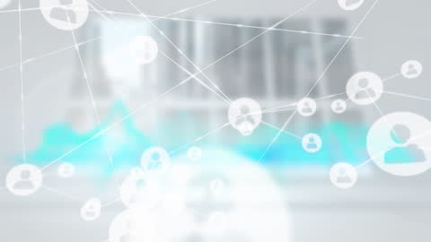 Abstract Global Network Connections in Office Space