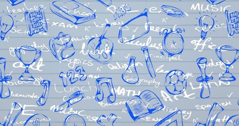 Doodles and typography highlight education concepts