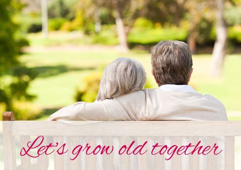 elderly couple embracing on park bench celebrating lifelong companionship - Download Free Stock Templates Pikwizard.com