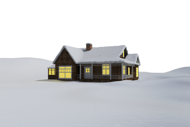 Snow Covered Cozy House on Transparent Background - Download Free Stock Videos Pikwizard.com