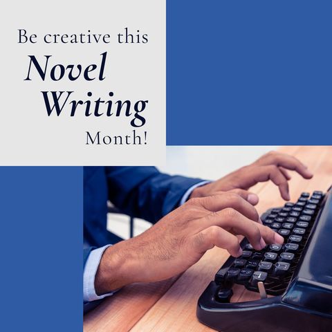 inspirational writing motivation for national novel writing month - Download Free Stock Templates Pikwizard.com
