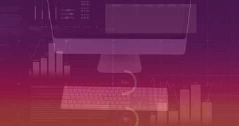 Overlay of Infographic Interface on Business Desktop - Download Free Stock Images Pikwizard.com