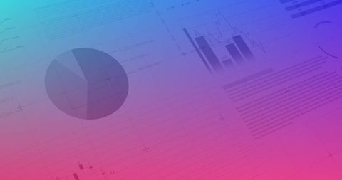 Digitally Generated Financial Data Icons on Colorful Gradient - Download Free Stock Images Pikwizard.com