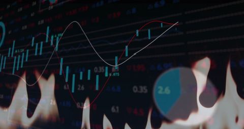 Financial Data Over Flames Symbolizing Market Volatility - Download Free Stock Images Pikwizard.com