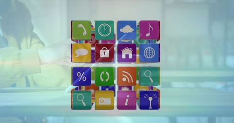 Digital Interface Icons Hovering Over Tablet User - Download Free Stock Images Pikwizard.com
