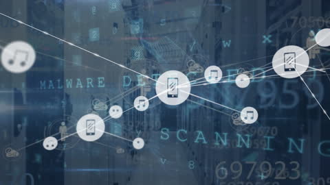 Digital Network Connections in Data Server Room Interface