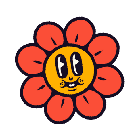 Cheerful Cartoon Flower with Red Petals on Transparent Background - Download Free Stock Videos Pikwizard.com