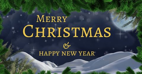 Christmas and New Year Greeting with Winter Scenic Background - Download Free Stock Images Pikwizard.com