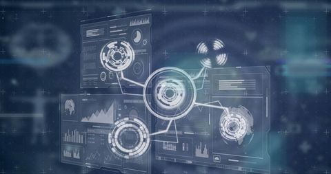 Abstract Digital Workflow with Data Interface - Download Free Stock Images Pikwizard.com