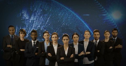 Diverse Global Business Team Standing United