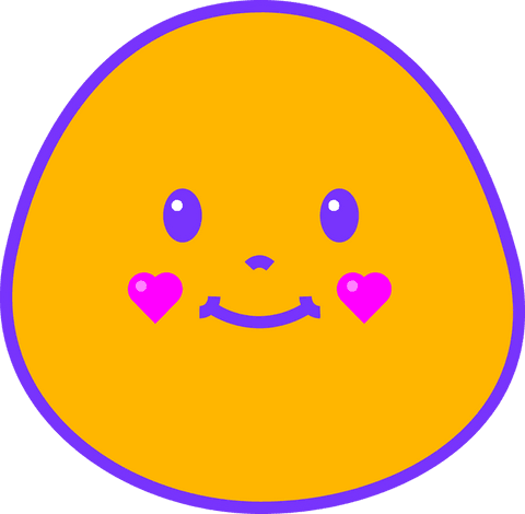 cute orange blob with heart cheeks transparent background - Download Free Stock Videos Pikwizard.com