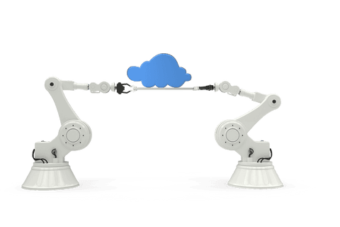 Robotic Arms Holding Transparent Blue Cloud Symbolizing Tech Connectivity - Download Free Stock Videos Pikwizard.com