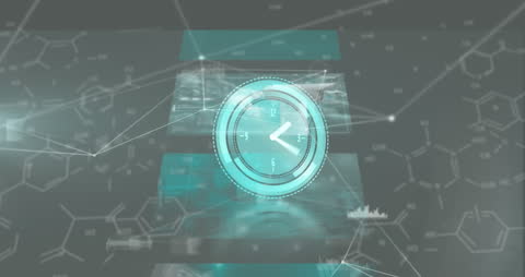 Futuristic Clock Animation with Network Connections
