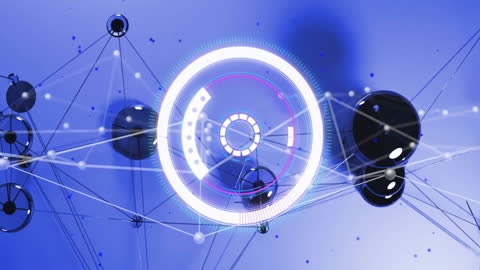 Futuristic Digital Network with Geometric Interface