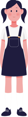 happy girl illustration with dark hair on transparent background - Download Free Stock Videos Pikwizard.com
