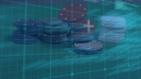 Casino Chips Mixed with Digital Data Processing Elements