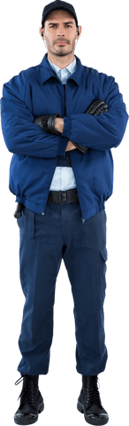 Confident Security Guard Standing with Crossed Arms Transparent Background - Download Free Stock Videos Pikwizard.com