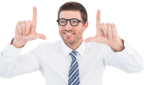 Transparent Image of Businessman Gesturing with Hands - Download Free Stock Videos Pikwizard.com