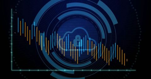 Lock with Cloud and Data Graph, Security Concept Background - Download Free Stock Images Pikwizard.com