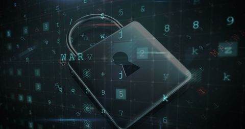 Digital padlock representing cybersecurity encryption protections