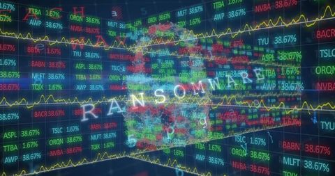 Digital connections: tickers with overlay text in futuristic interface