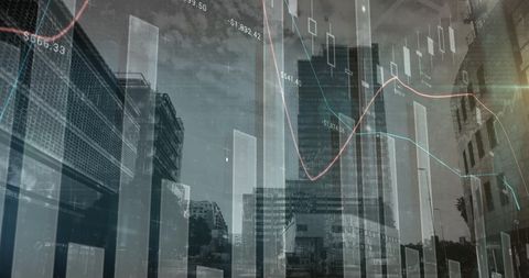 Financial Graphs Overlaying Urban Cityscape Illustrating Market Trends - Download Free Stock Images Pikwizard.com