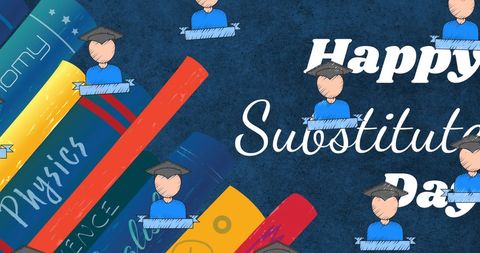 Happy substitute day illustrated educational celebration concept