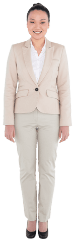 Businesswoman Standing Confidently on Transparent Background