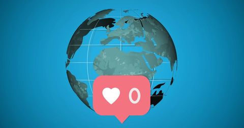 Digital Globe with Social Media Engagement Icon - Download Free Stock Images Pikwizard.com