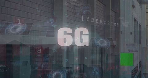 6G Futuristic Urban Cybersecurity Concept with Holographic Data