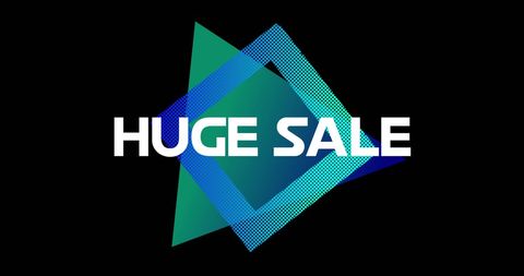 Exciting Huge Sale Announcement with Retro Eighties Neon Style