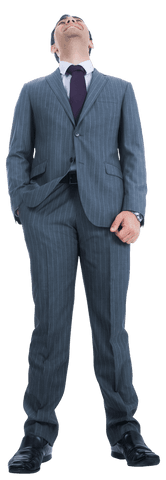 Confident Biracial Businessman Standing Tall on Transparent Background