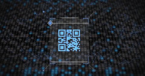 qr code digital matrix with moving data columns - Download Free Stock Images Pikwizard.com