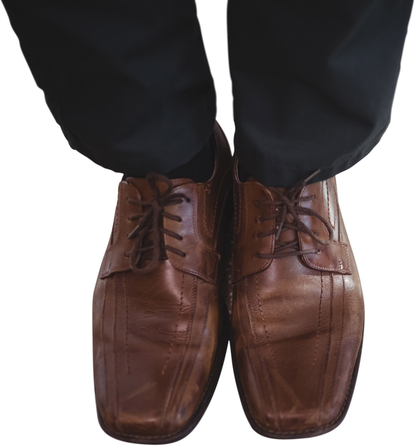 Transparent Image of Brown Leather Shoes with Black Suit Trousers - Download Free Stock Videos Pikwizard.com