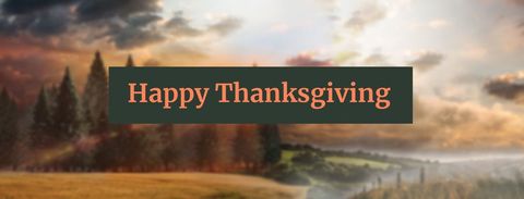 Serene Landscape with Happy Thanksgiving Greeting