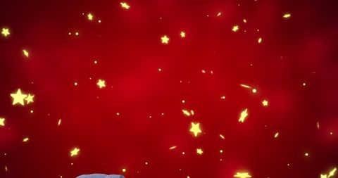 Festive Golden Stars on Vibrant Red Background