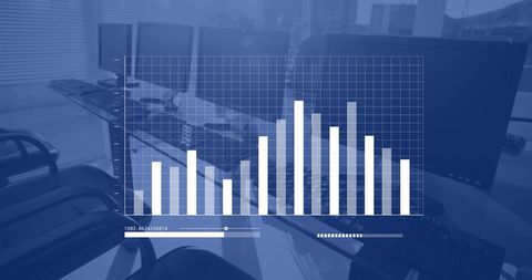 Financial Data Analysis Technology with Graph Overlap - Download Free Stock Images Pikwizard.com