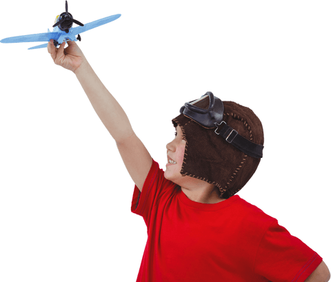 child imagining flight with transparent toy airplane - Download Free Stock Videos Pikwizard.com