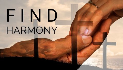 hands unity cross tranquility landscape harmony theme - Download Free Stock Templates Pikwizard.com