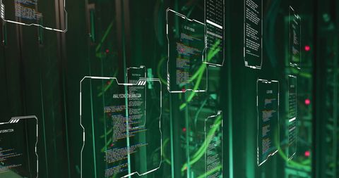 Digital Data Processing with Cyber Network Servers - Download Free Stock Images Pikwizard.com