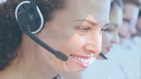 Smiling Customer Service Representatives with Headsets Animations