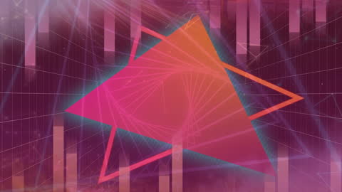 Dynamic Abstract Geometry with Neon Triangle