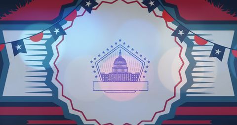 Patriotic American Celebration with Capitol Symbol