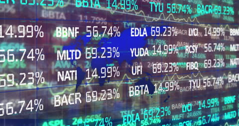 Global Stock Market Stream with Maps and Percentages
