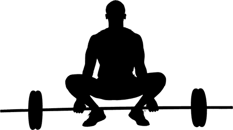 Man Lifting Barbell Silhouette on Transparent Background