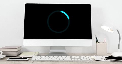 Loading Screen on Office Desktop Monitors Patience - Download Free Stock Images Pikwizard.com
